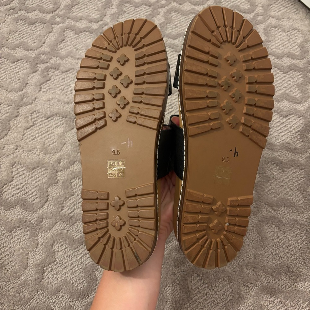 Madewell The Charley Double-Strap Slide Sandal Black Platform Neutral Summer 9.5 - Picture 3 of 4